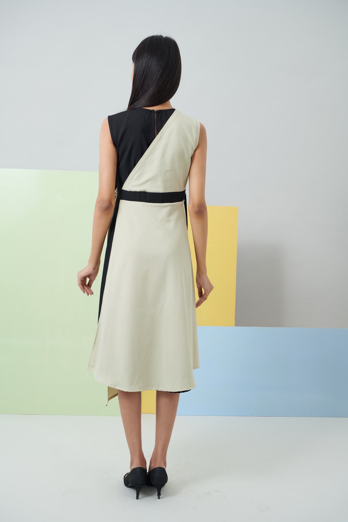 Mint Green & Black Colour Block Dress (CB009)