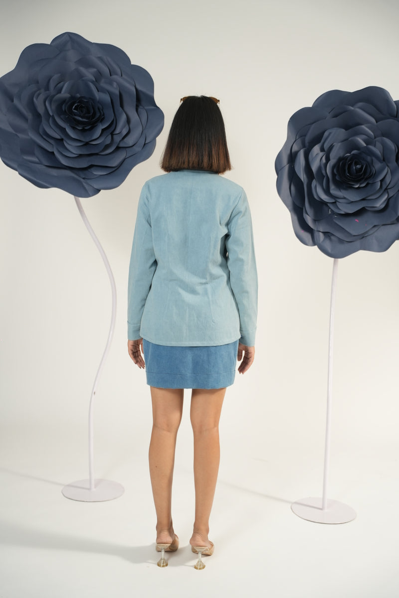 DENIM BLOOM SHIRT WITH SKIRT