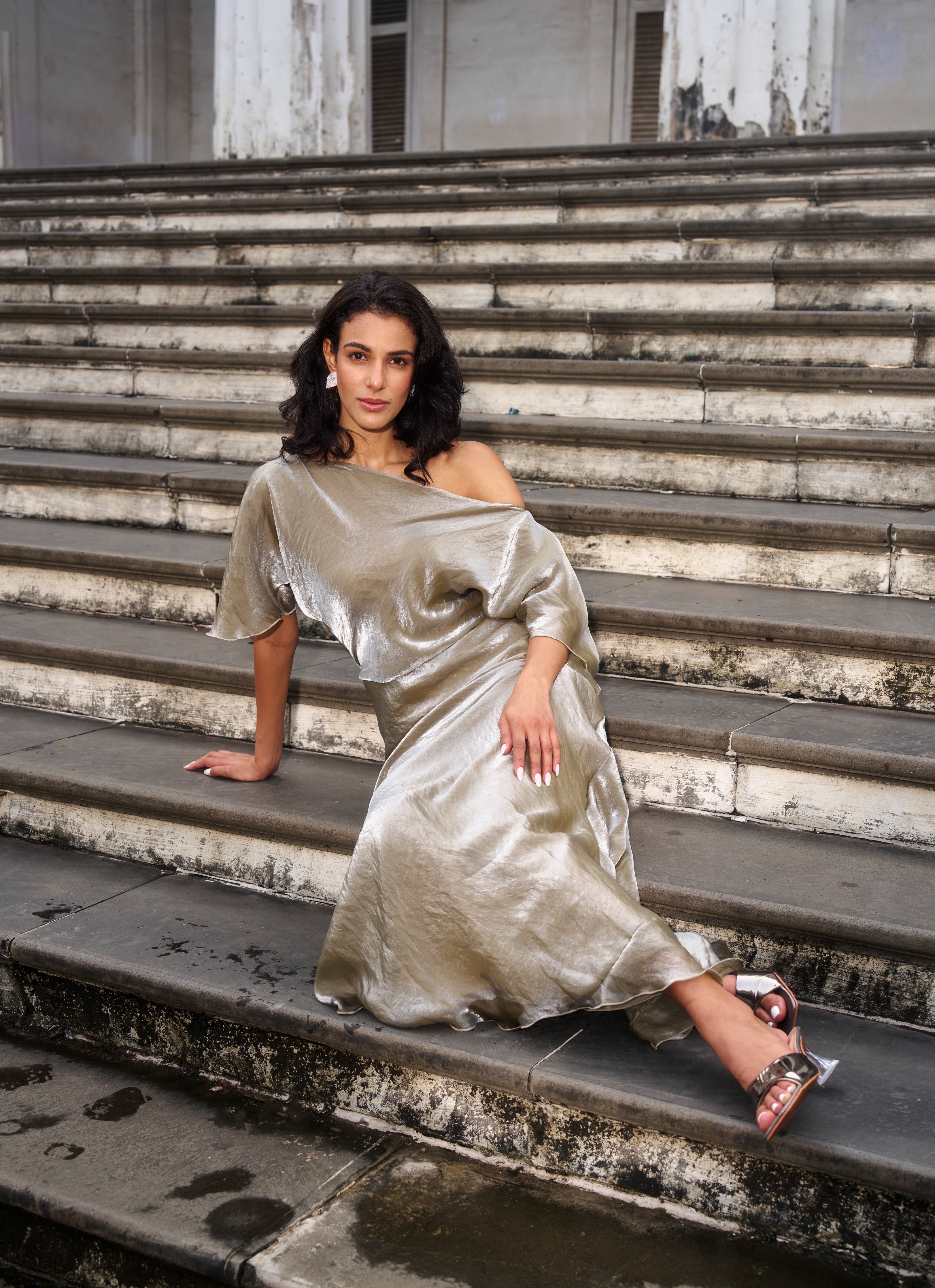 The Silver Metallic Gown
