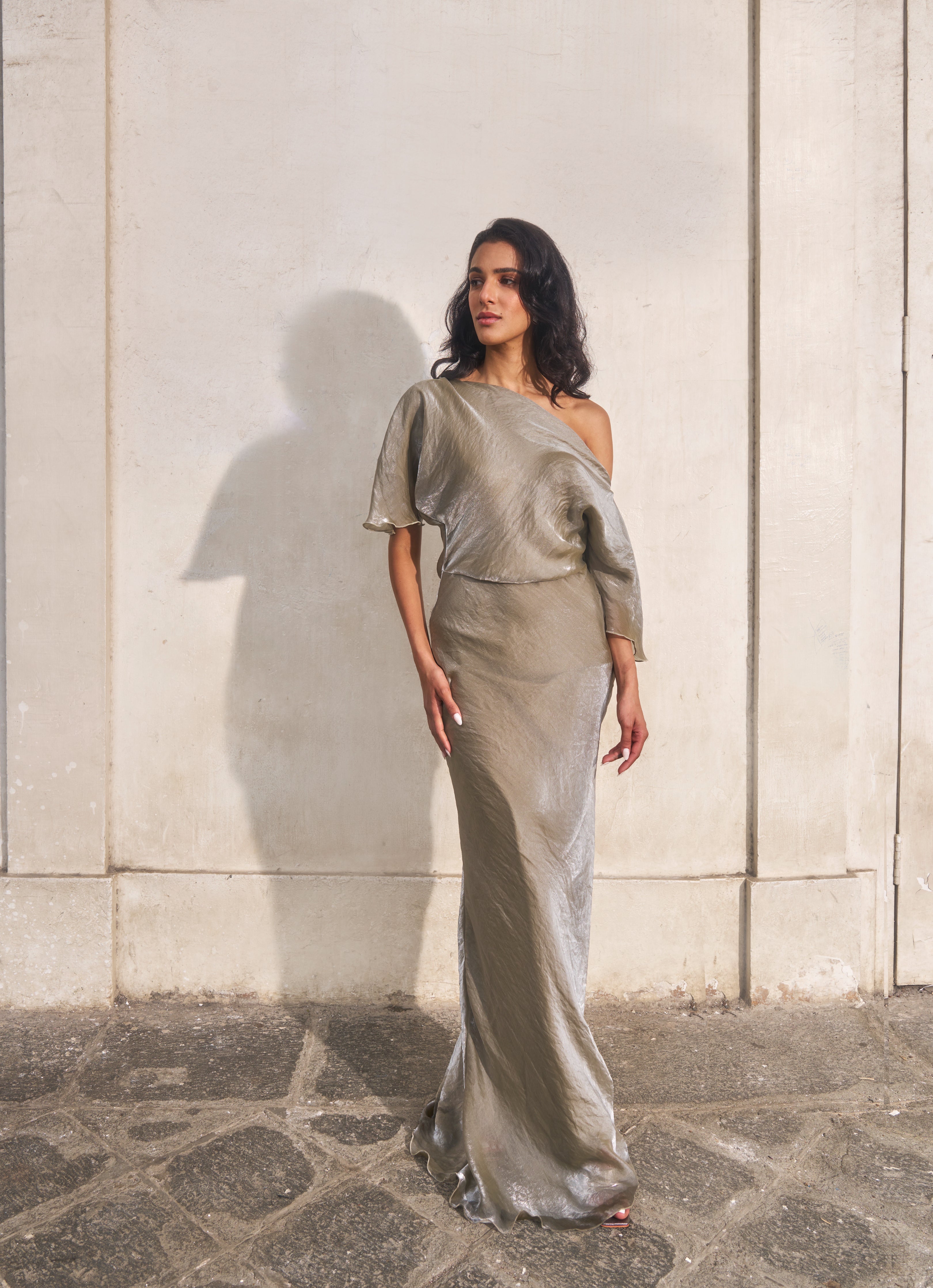 The Silver Metallic Gown