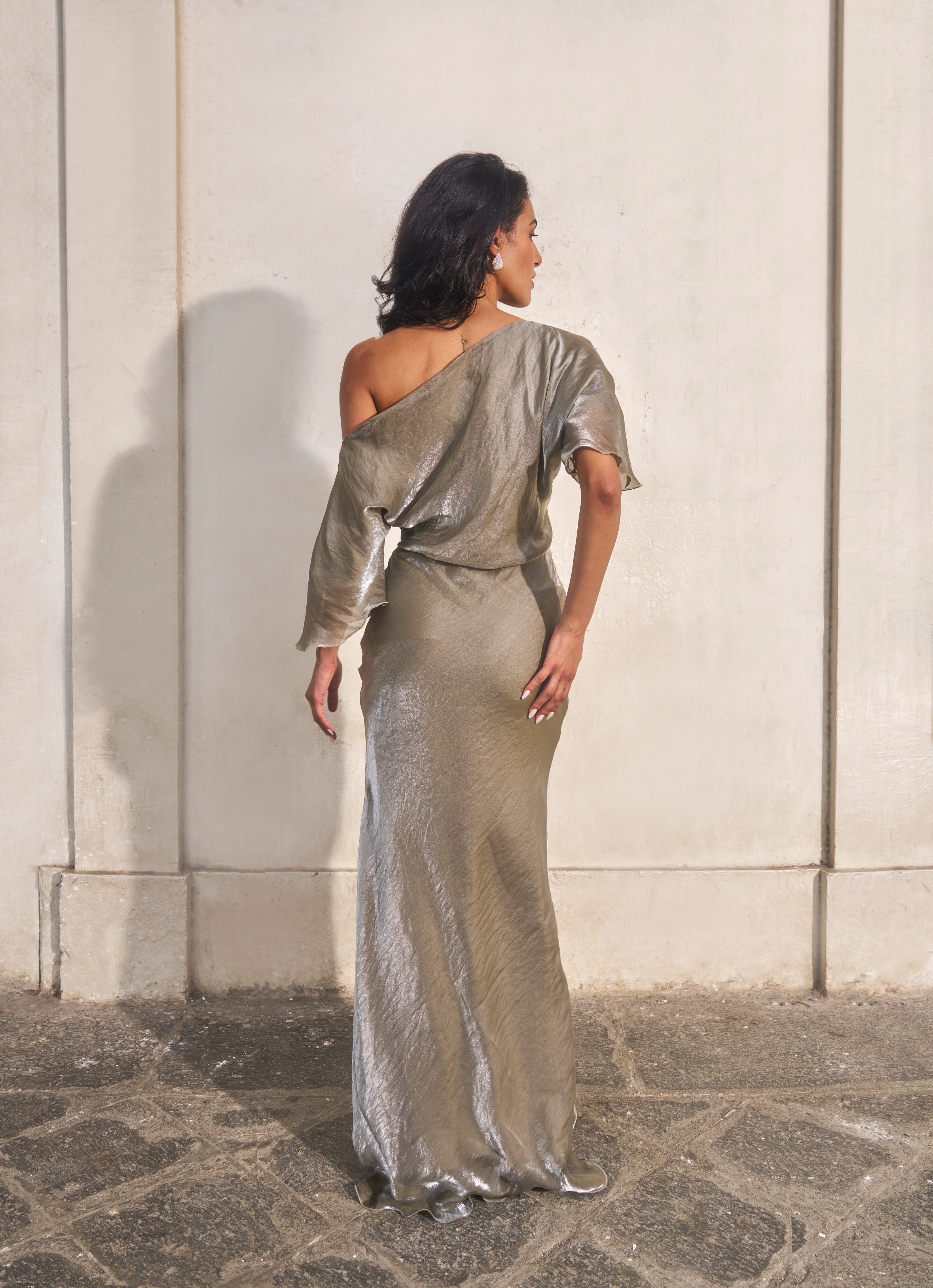 The Silver Metallic Gown