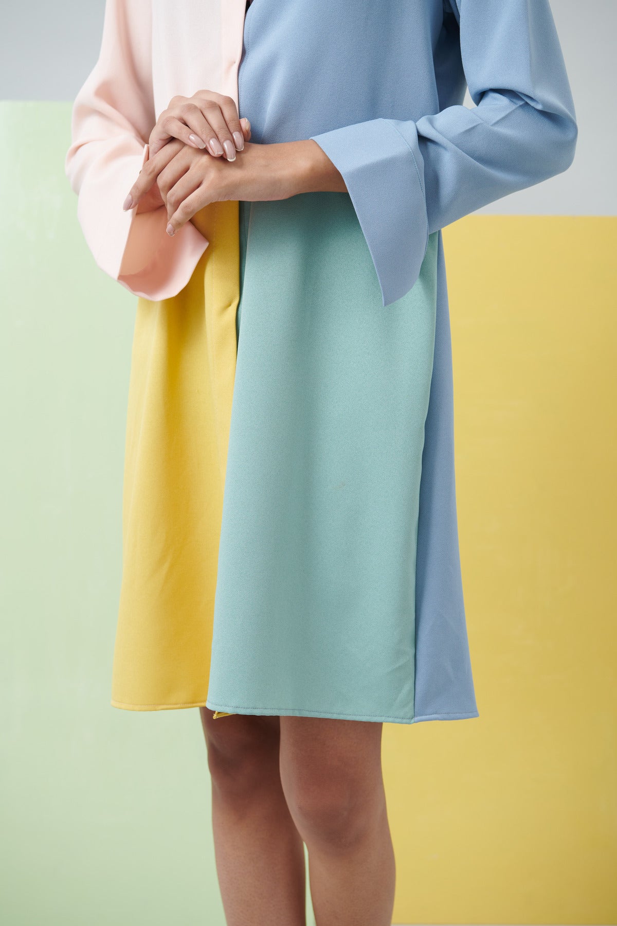 COLOUR BLOCK FUN SHIRT DRESS