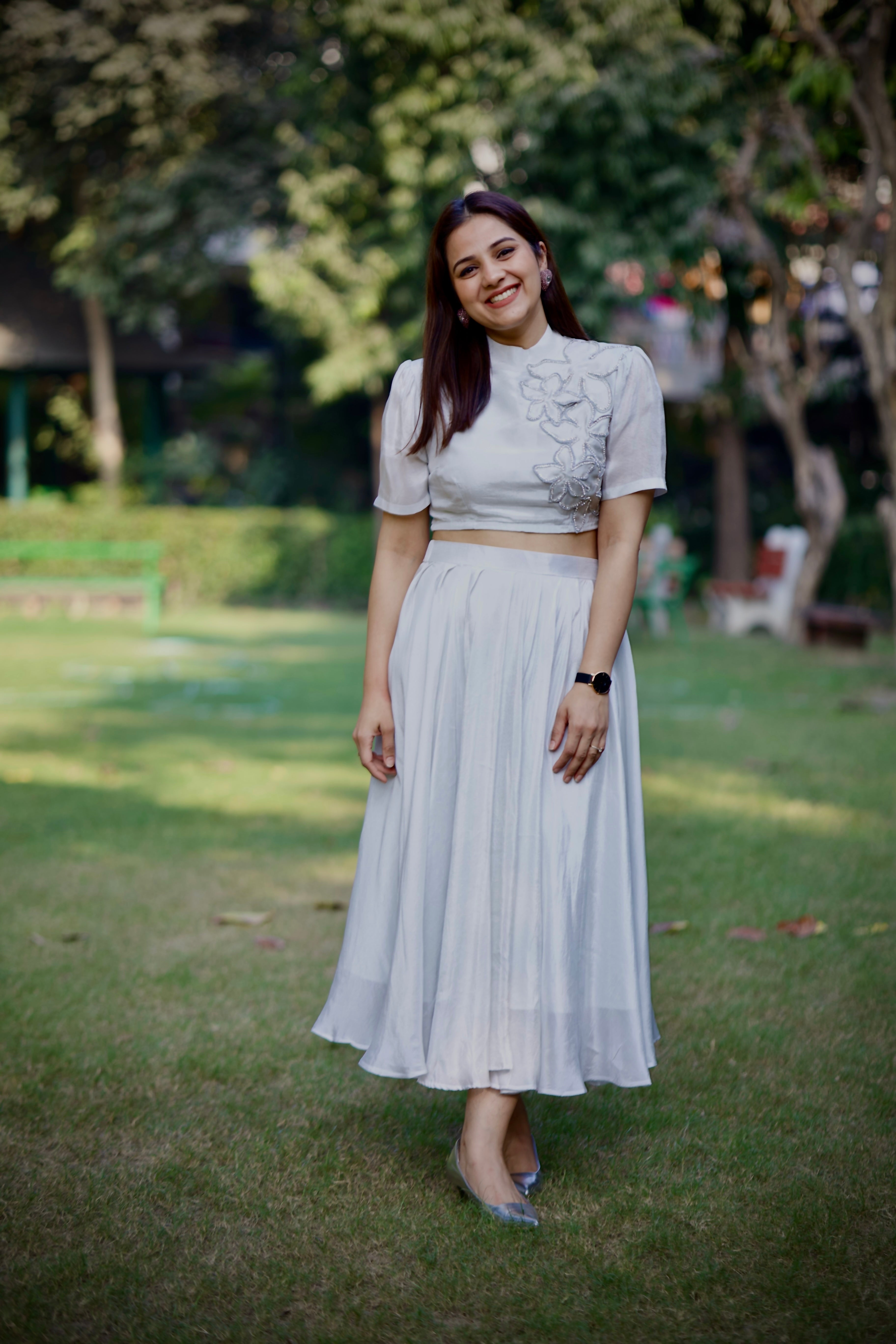 Weaving Cult Silver Tissue Embellished Coord