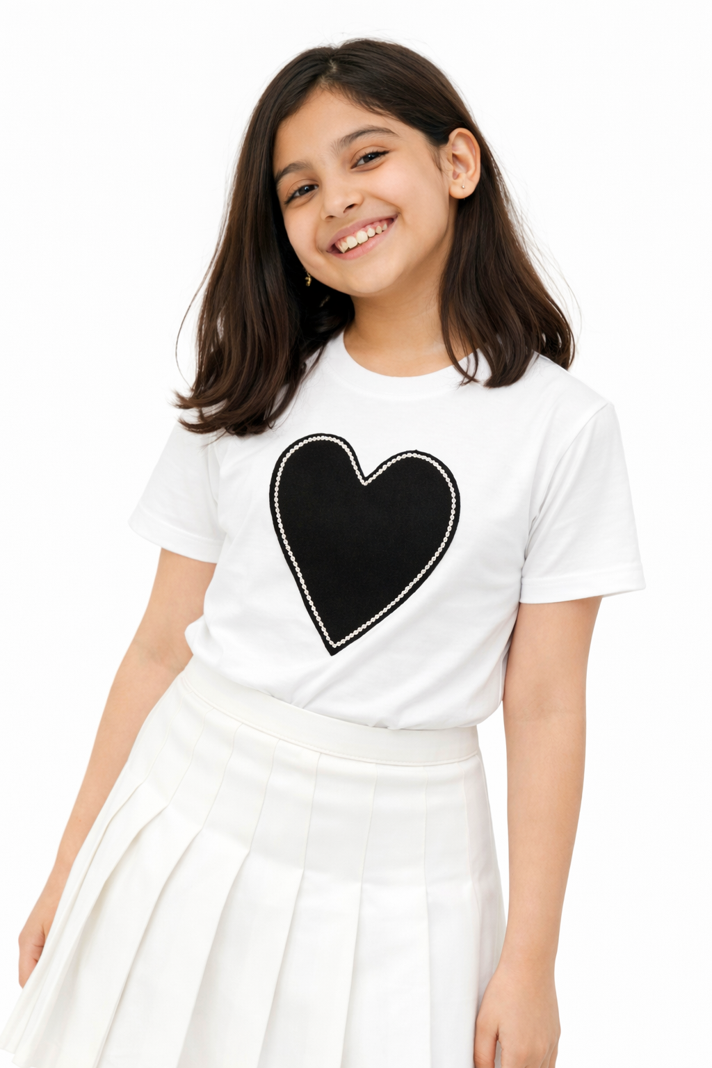 White Heart Tshirt (Only for kids)