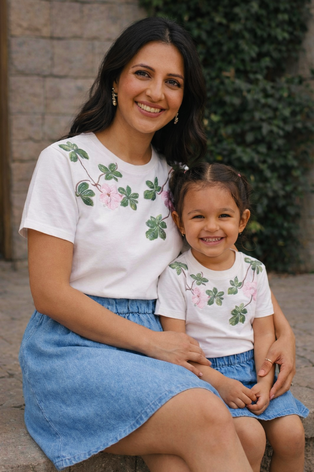 FLORAL HANDPAINTED TSHIRT (Pack of 2)