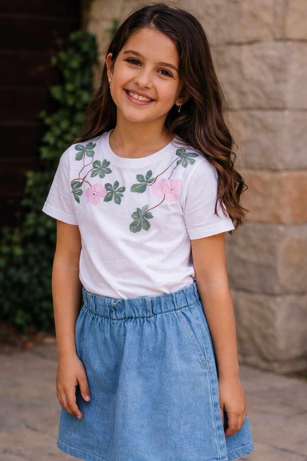 FLORAL HANDPAINTED TSHIRT (Only for kids)