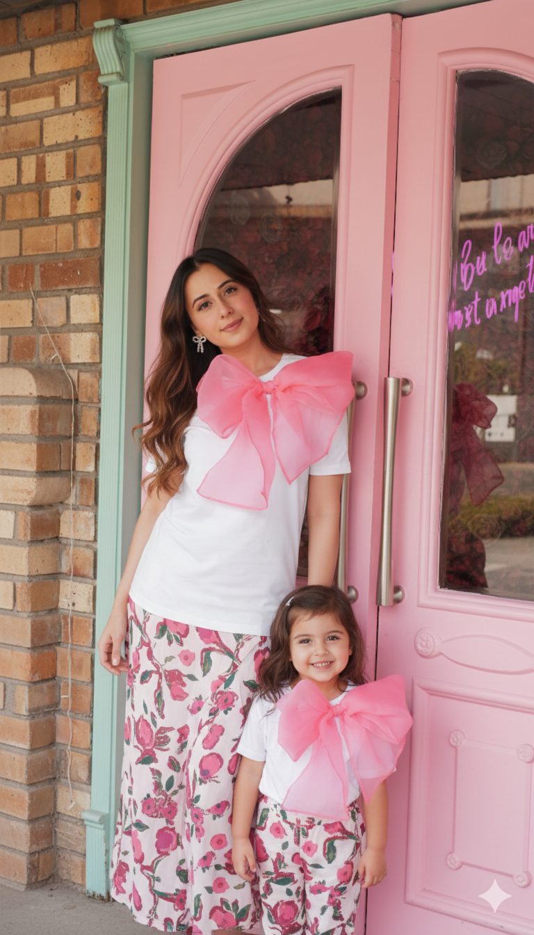 PINK BOW TSHIRT (Pack of 2)