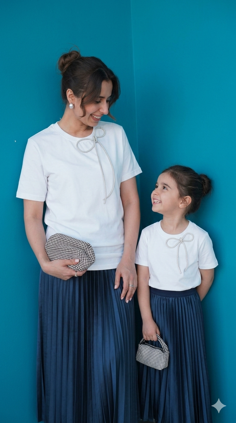 RHINESTONE BOW TSHIRT (Pack of 2)