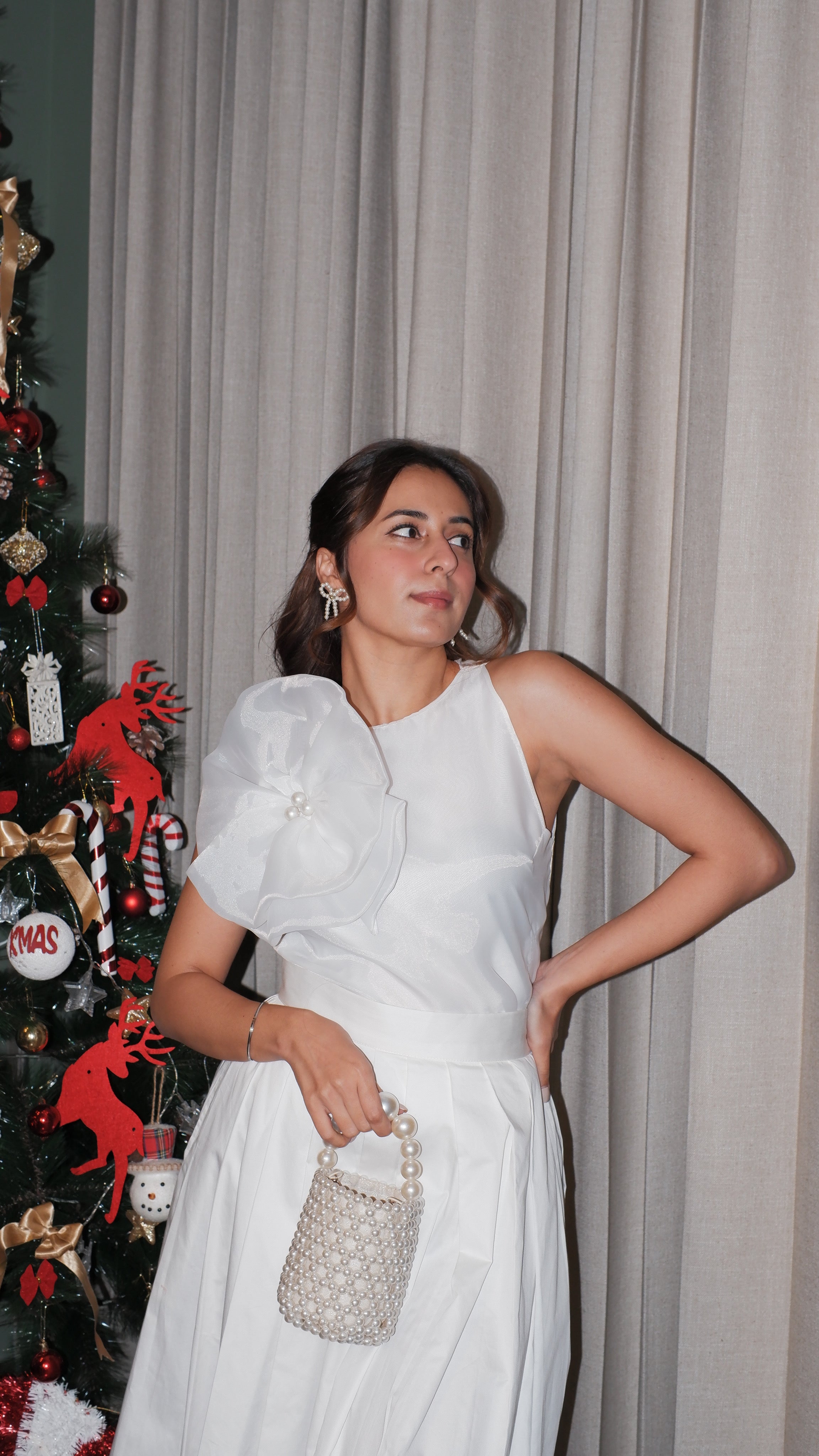 Whitelicious 3D Organza Flower Top