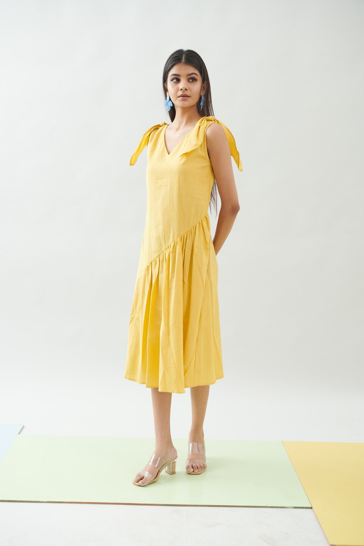 SUNSHINE YELLOW MIDI DRESS (CB010)