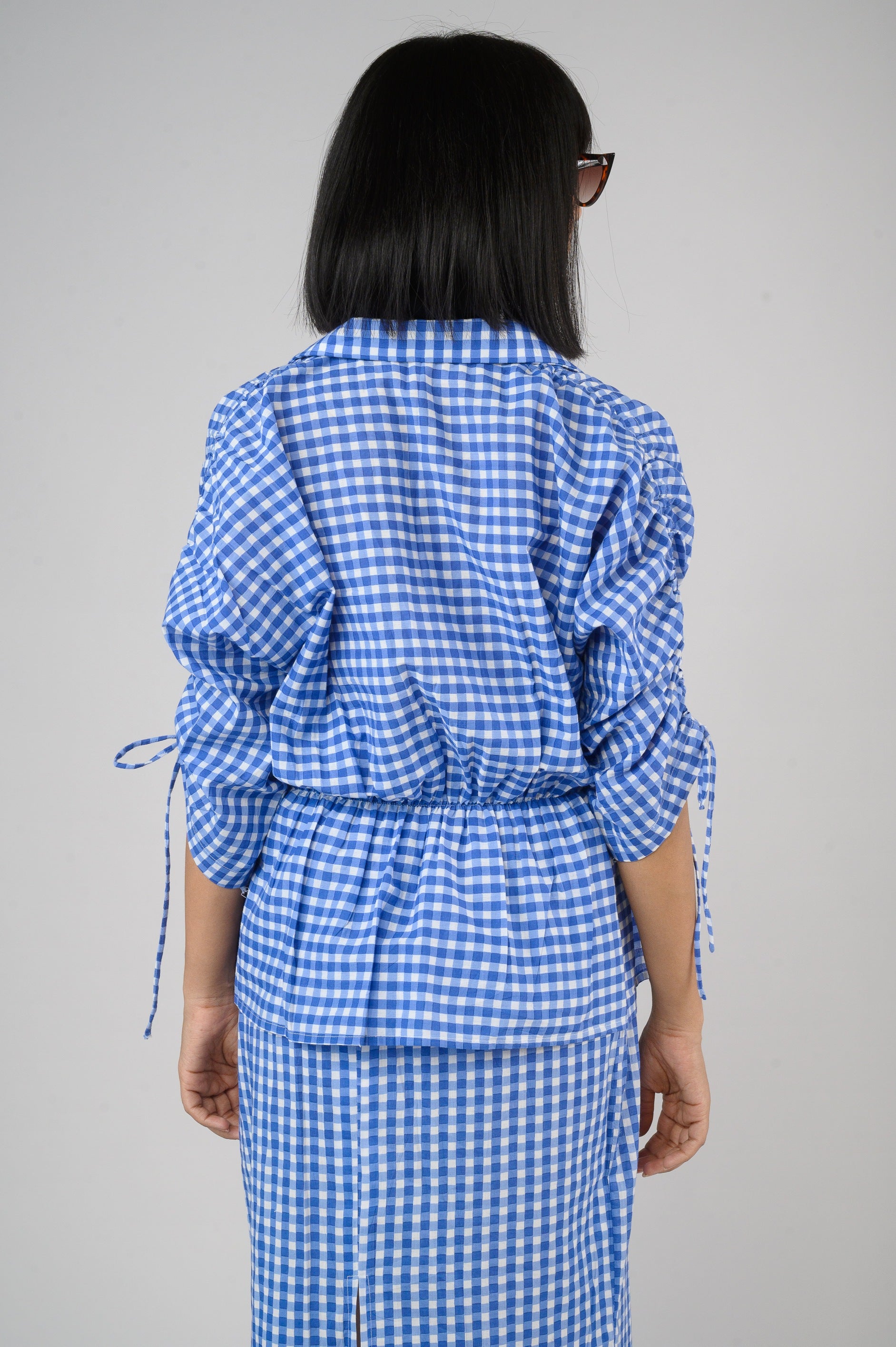 Flora Check Peplum Top