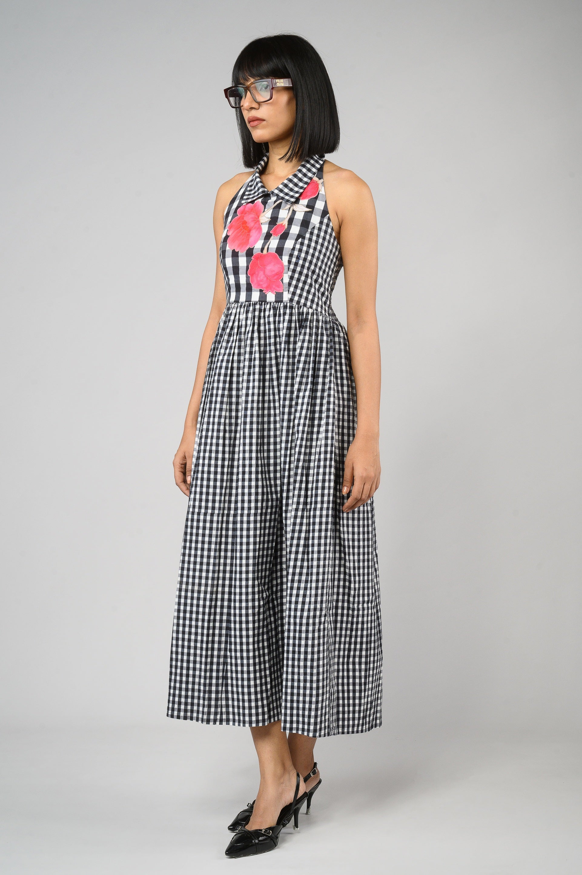 Blossom Gingham Halter Dress