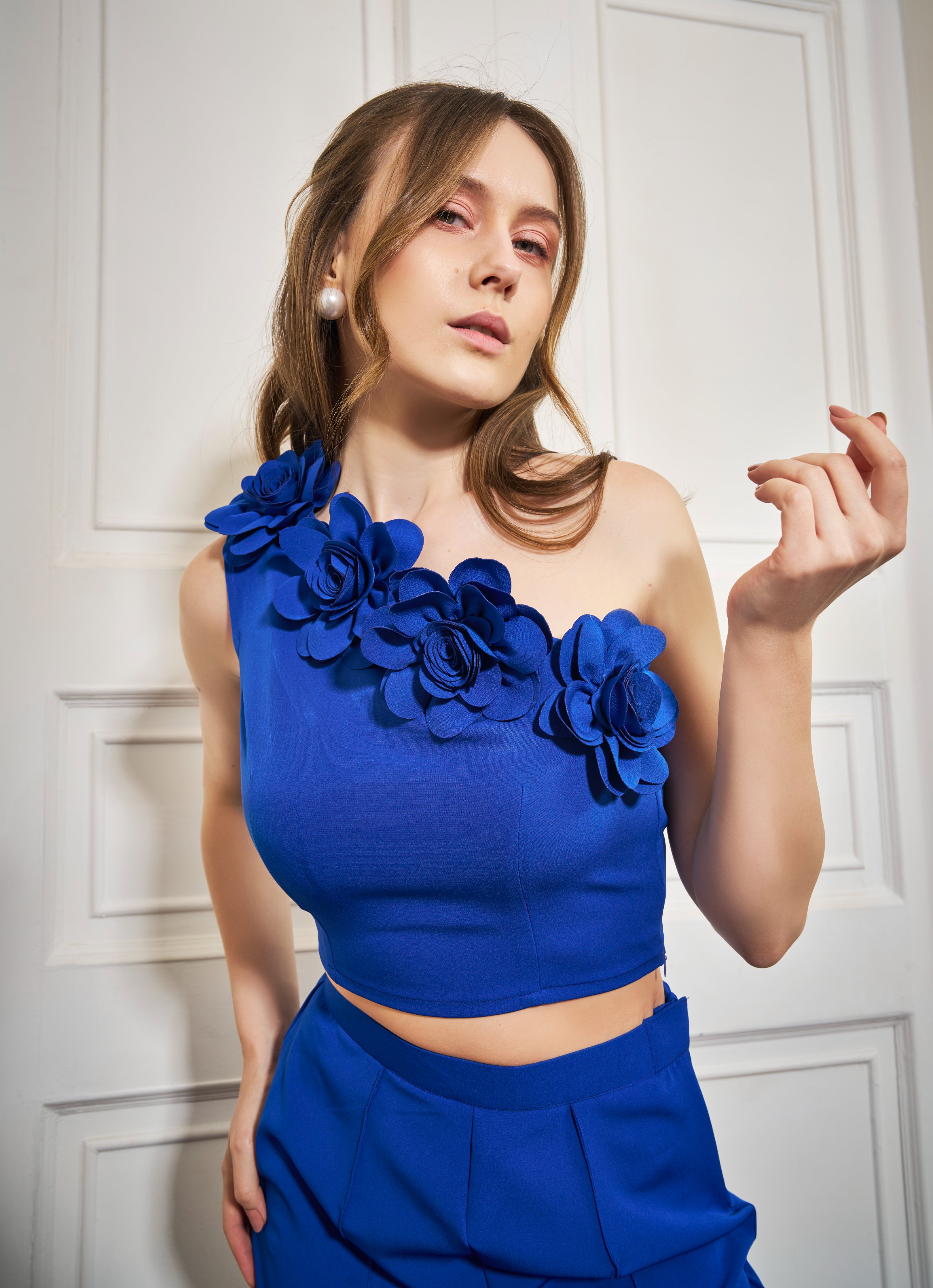 Royal Róse One Shoulder Top