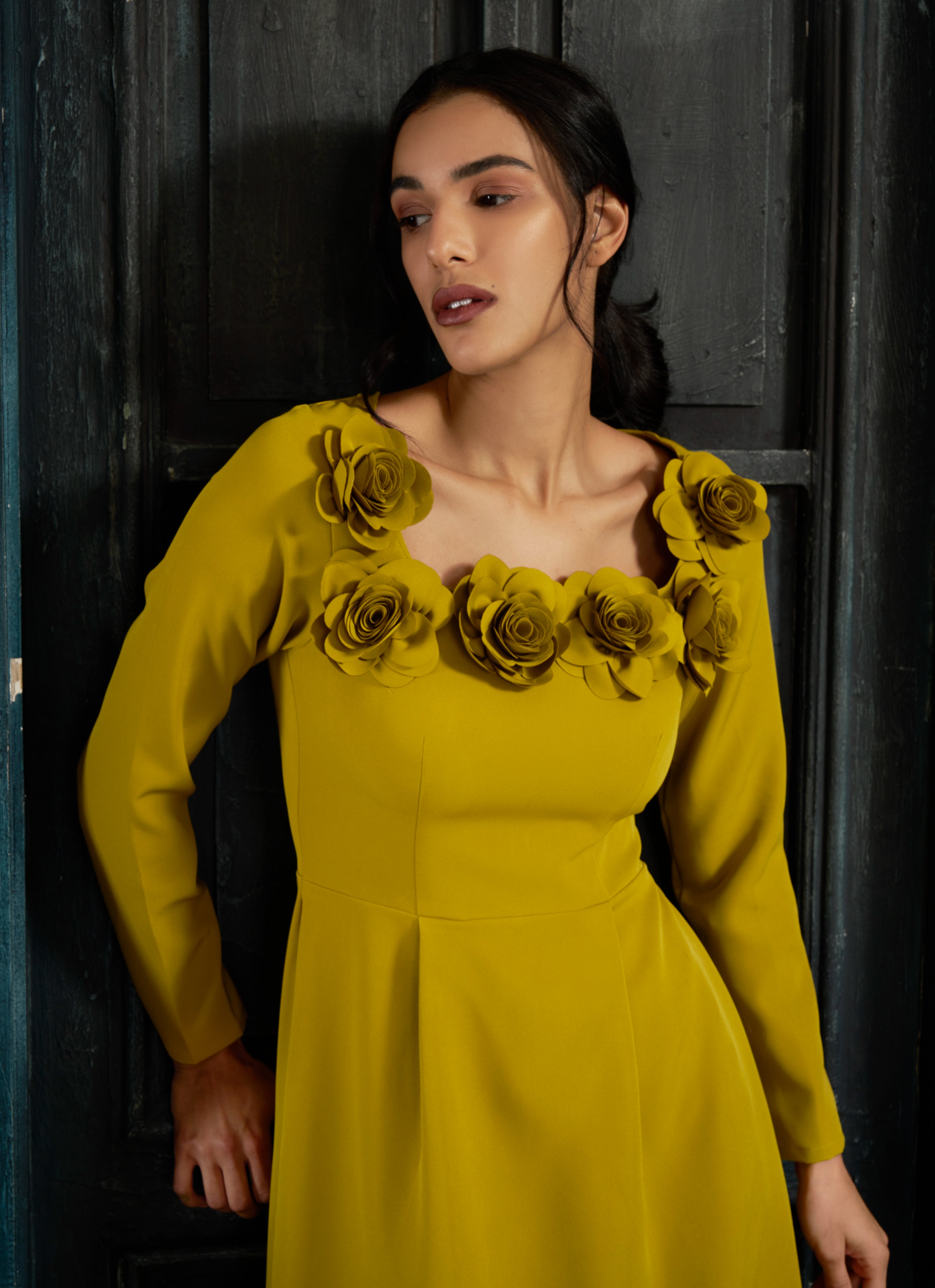 Neon Rosé Square Neck Dress