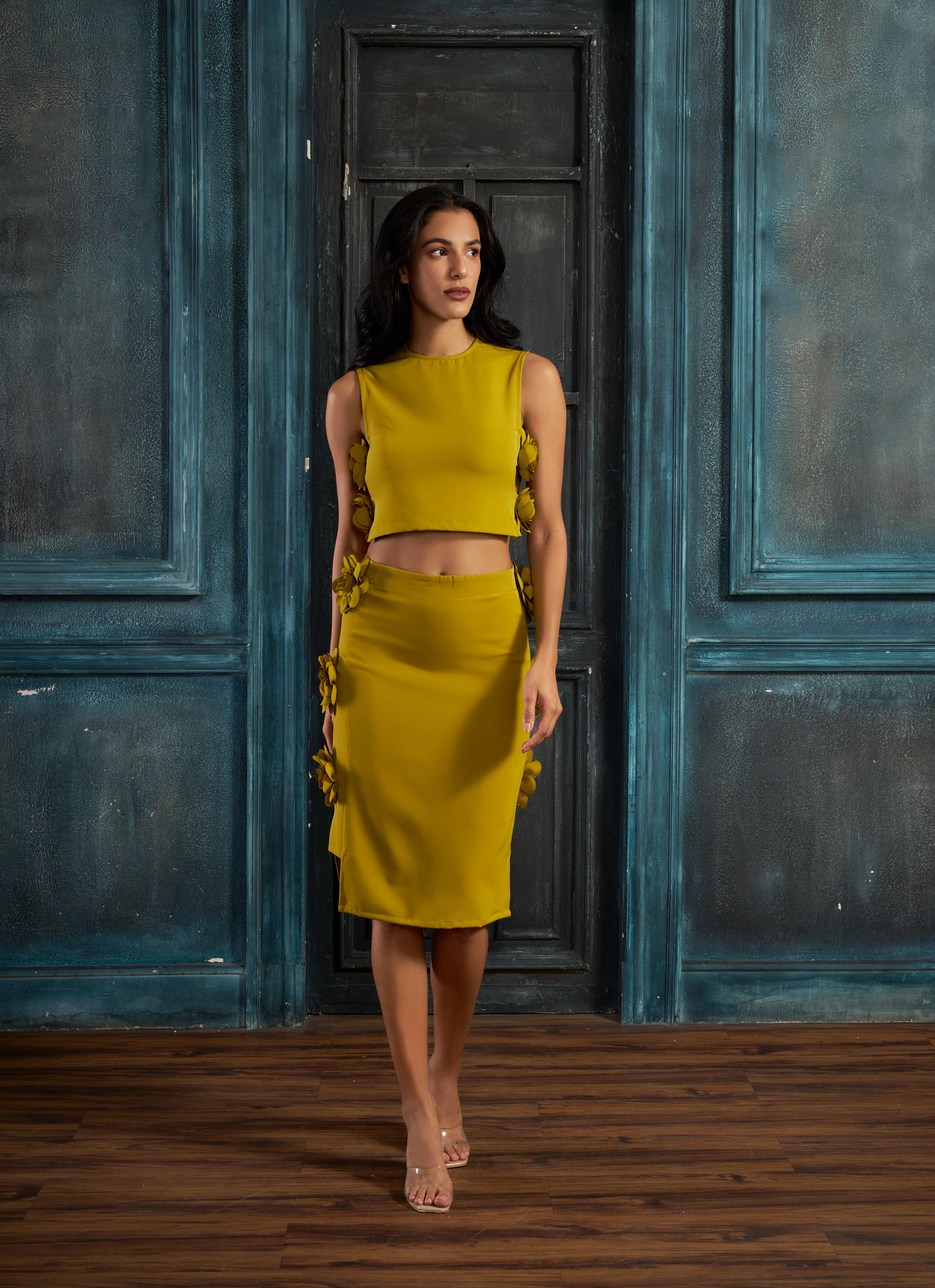 Neon Rosé Strap Detail Co-ord Set