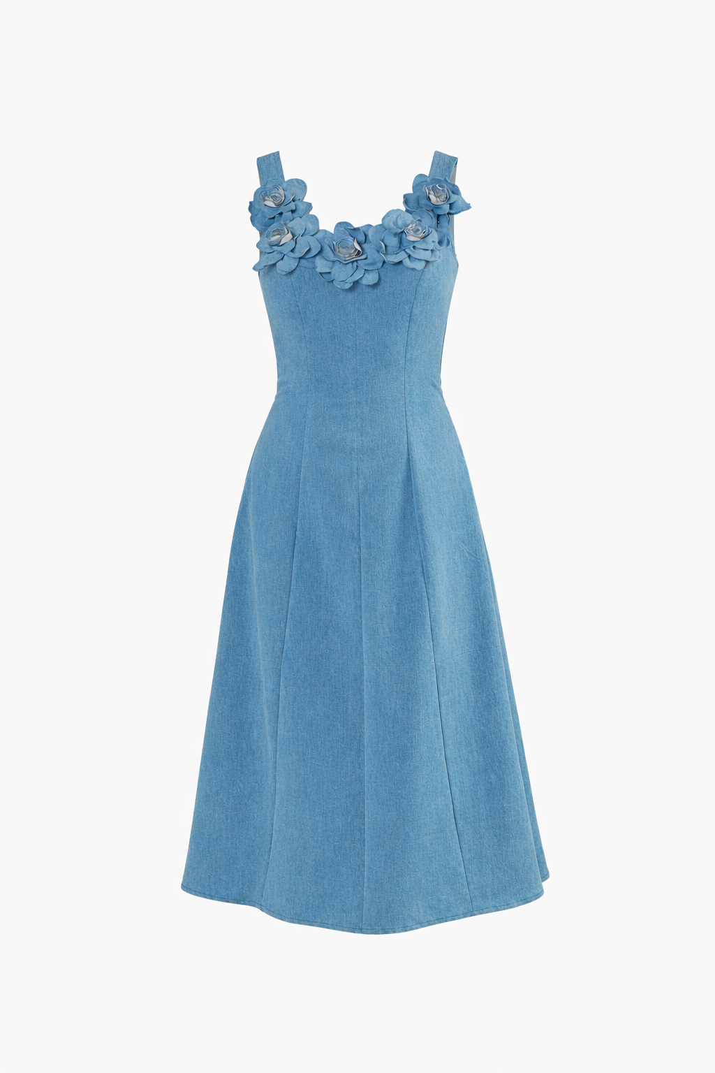 Denim Blossom Midi