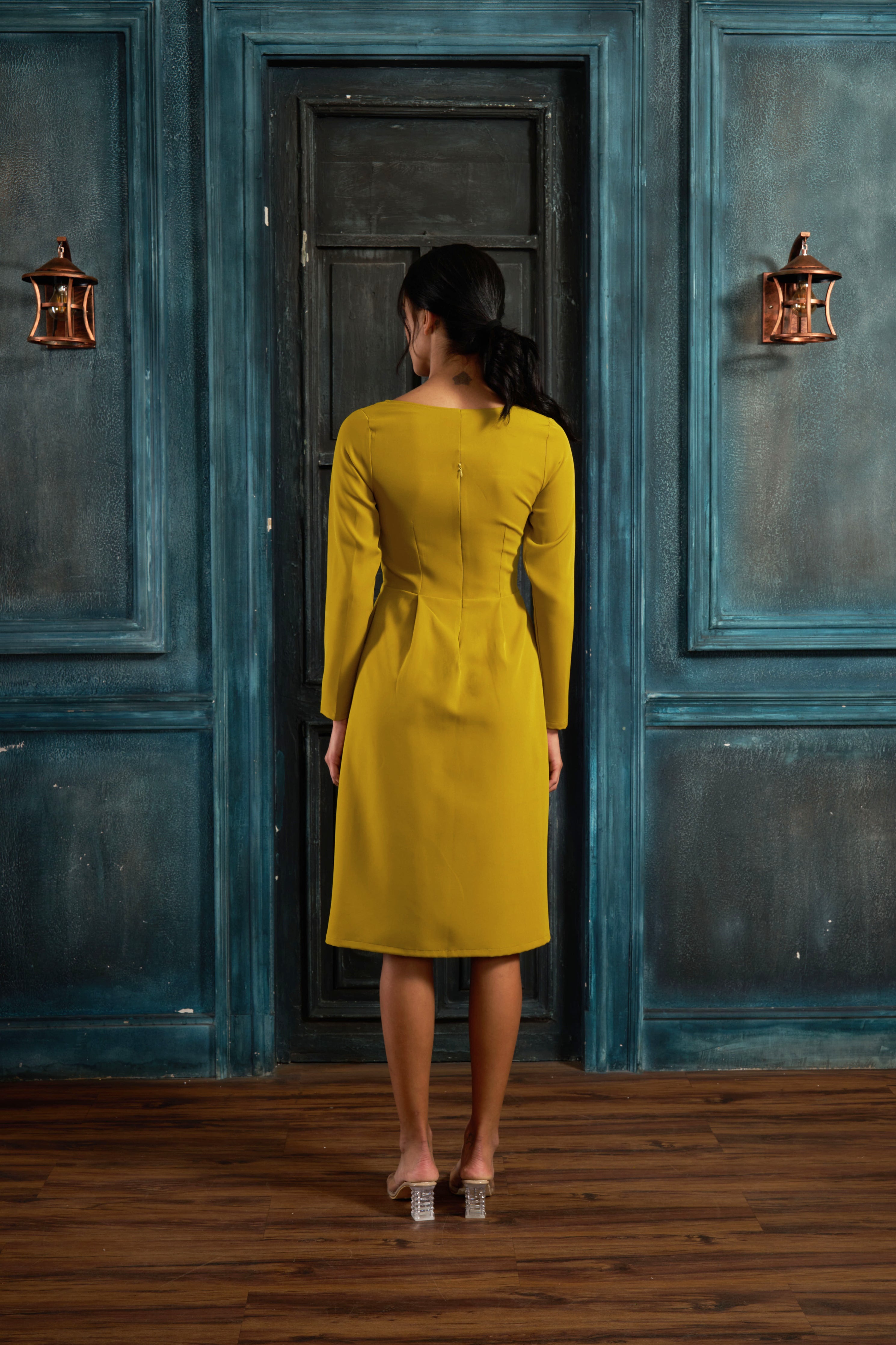 Neon Rosé Square Neck Dress