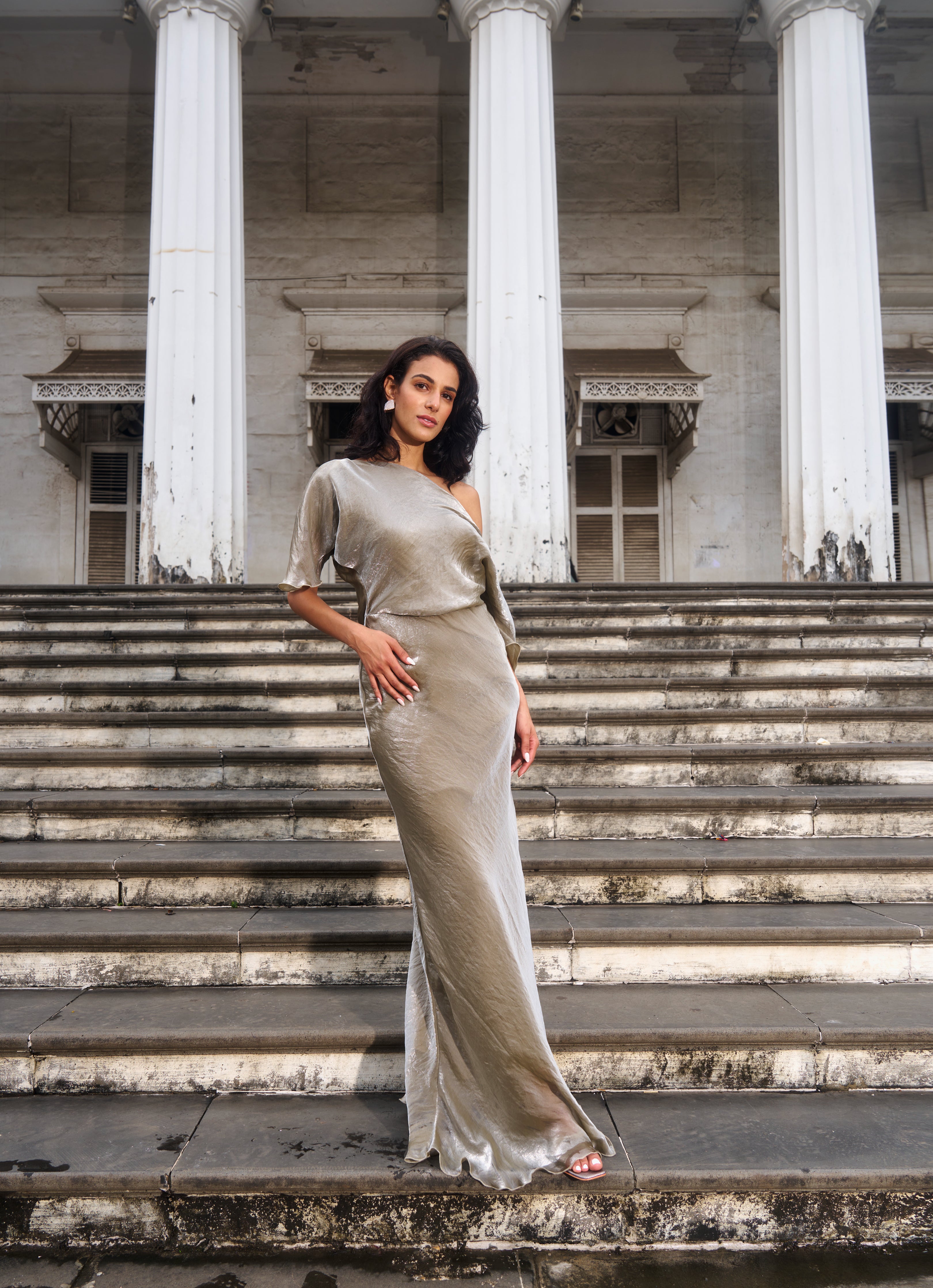 The Silver Metallic Gown