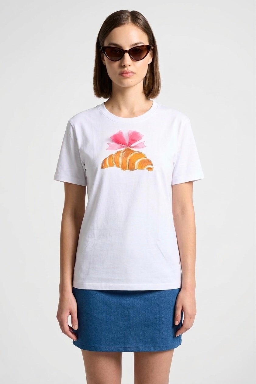 Croissant Hand-Painted Tee