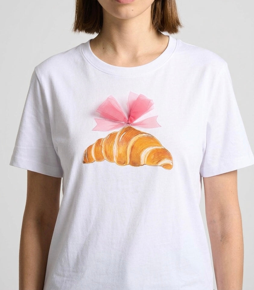 Croissant Hand-Painted Tee