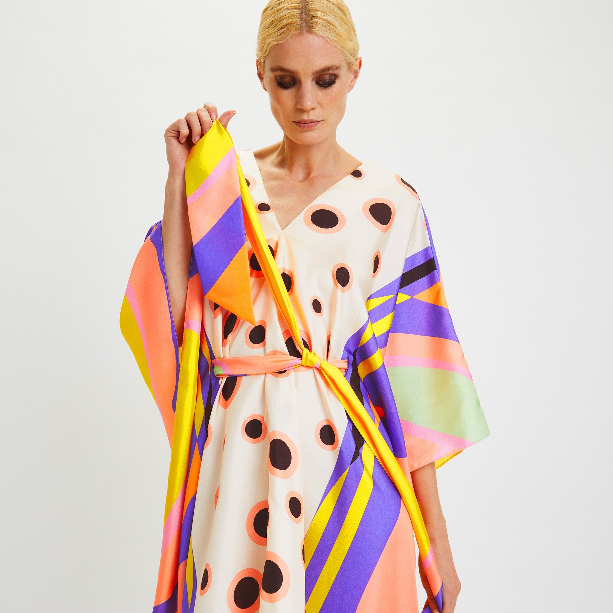 Vacation Tie Up Kaftan Dress