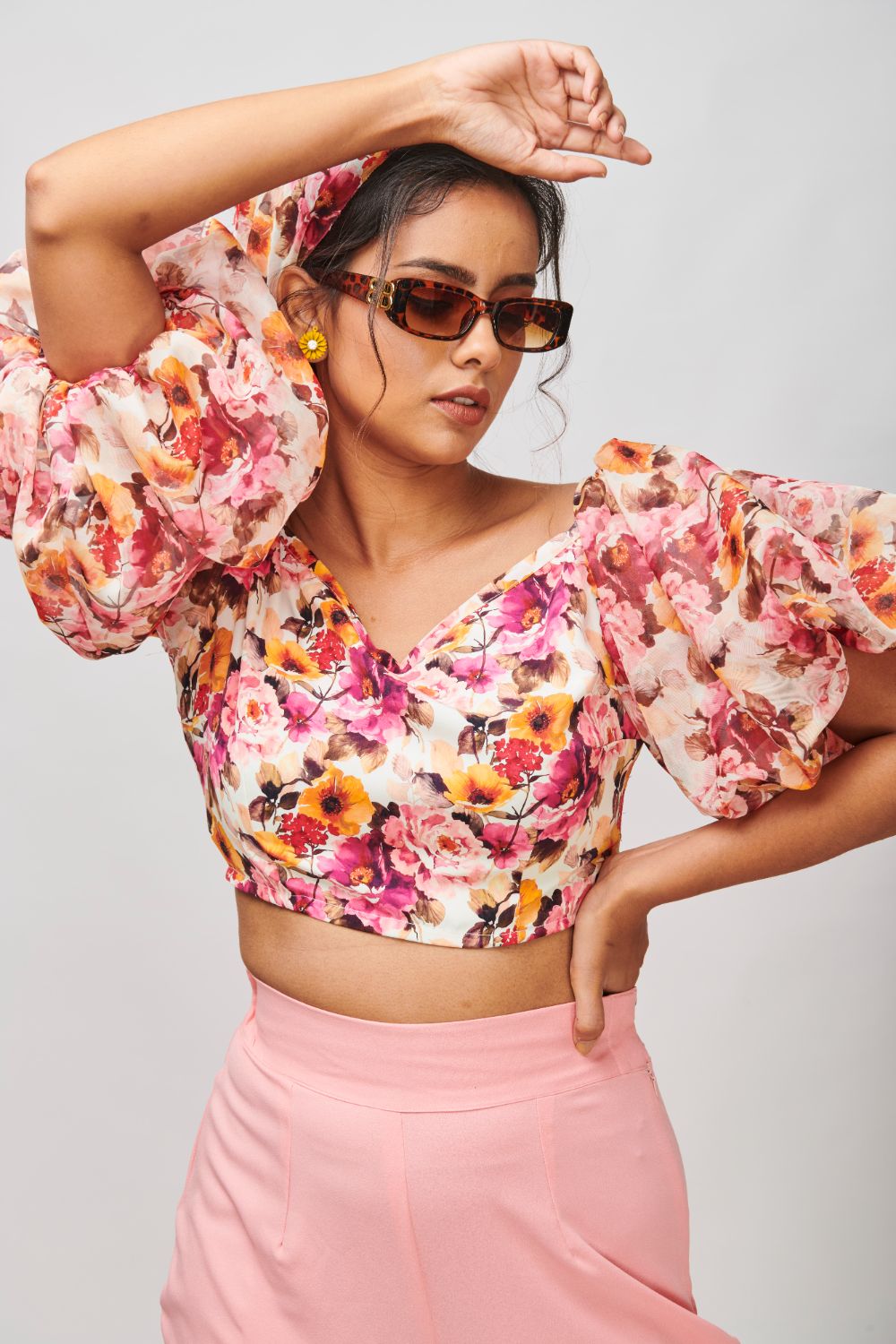 CALIFORNIA DREAMING BALLOON CROPPED TOP