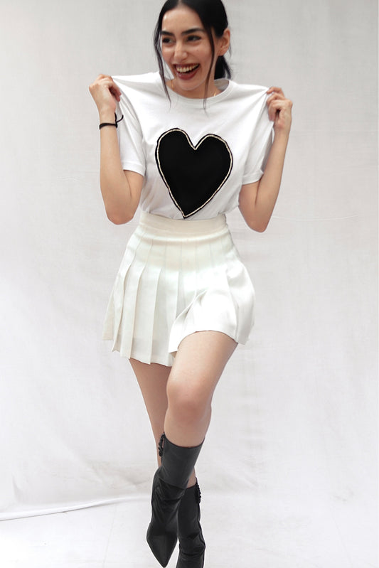 WHITE HEART TSHIRT