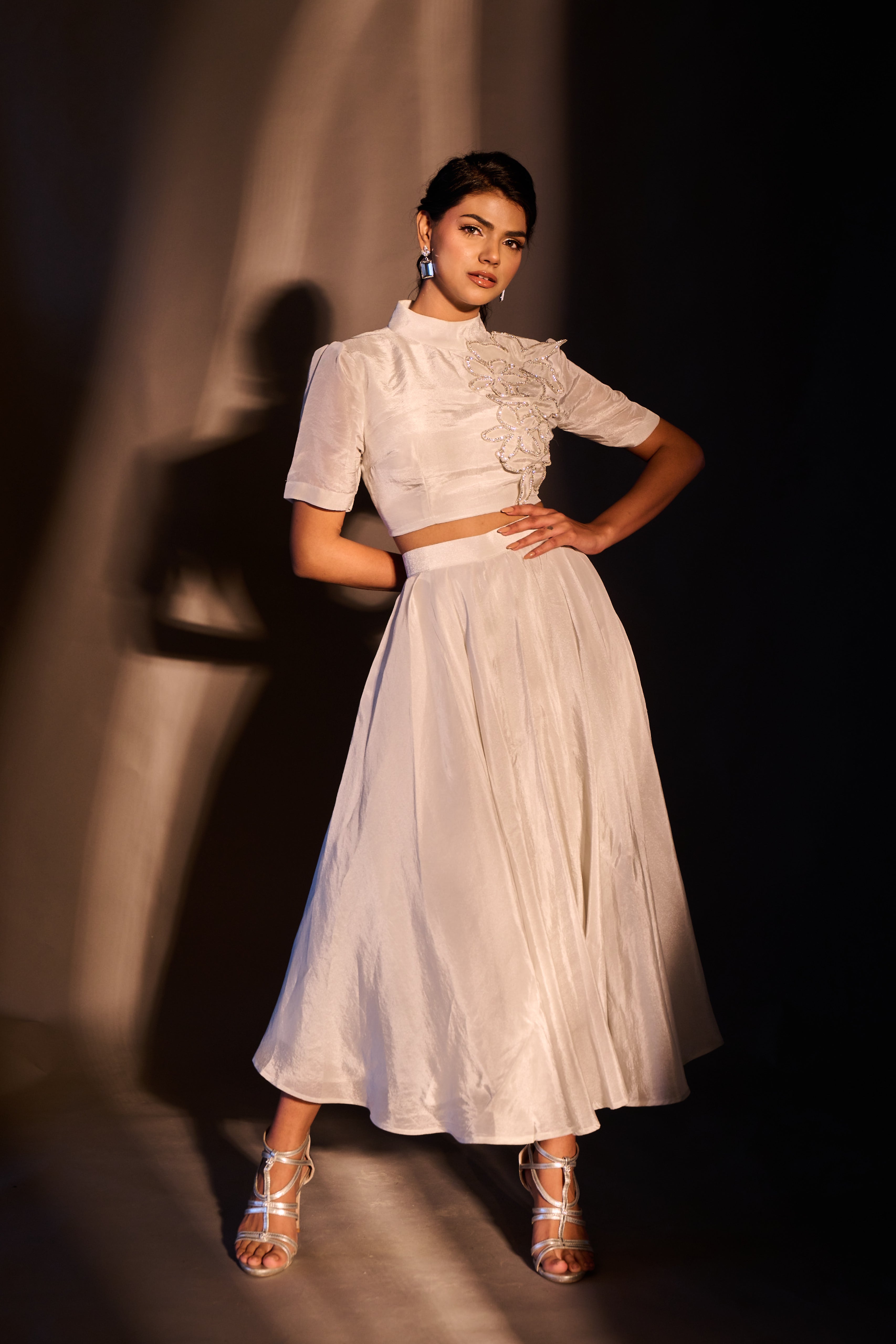 Weaving Cult Silver Tissue Embellished Coord