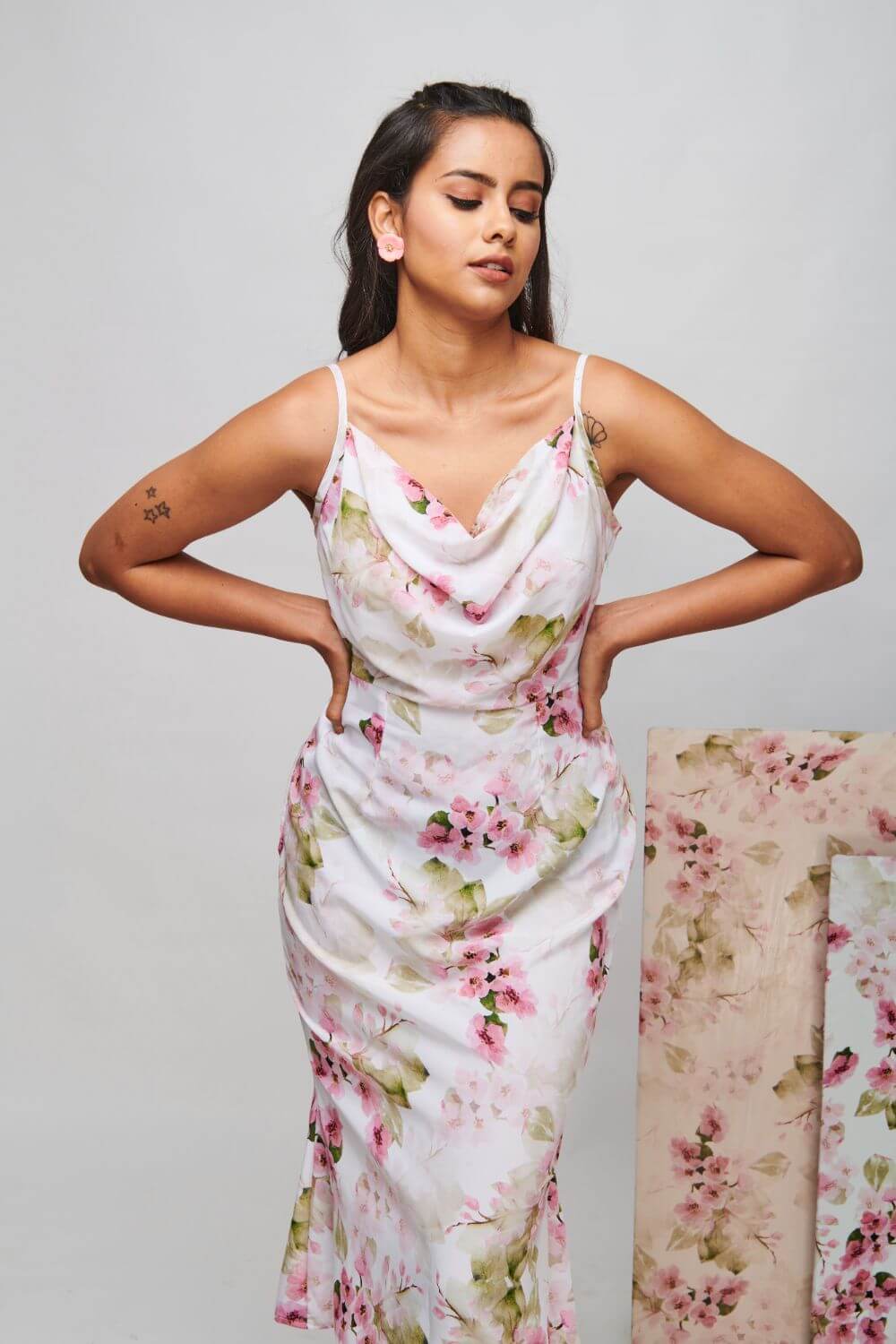 BUTTERY PRINTED SLIP DRESS