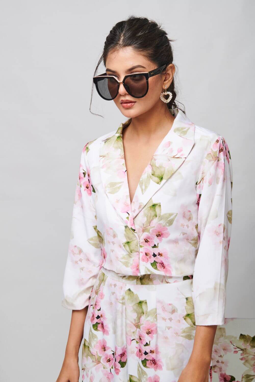 FLORAL PRINT CROPPED BLAZER