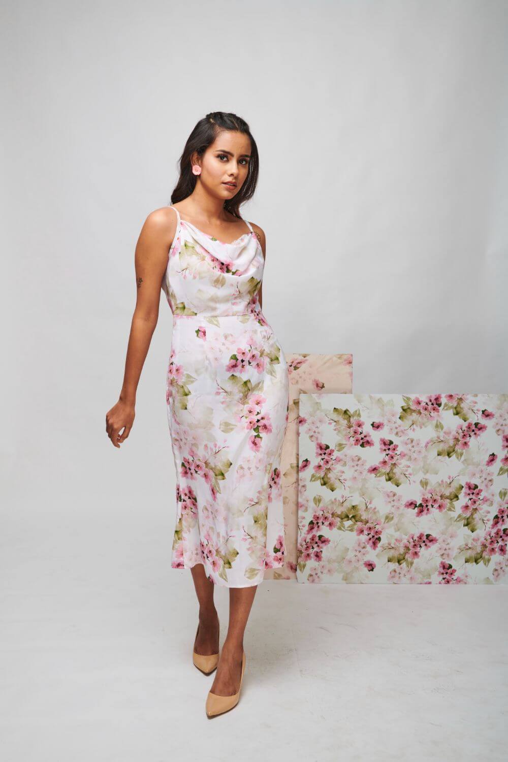 BUTTERY PRINTED SLIP DRESS